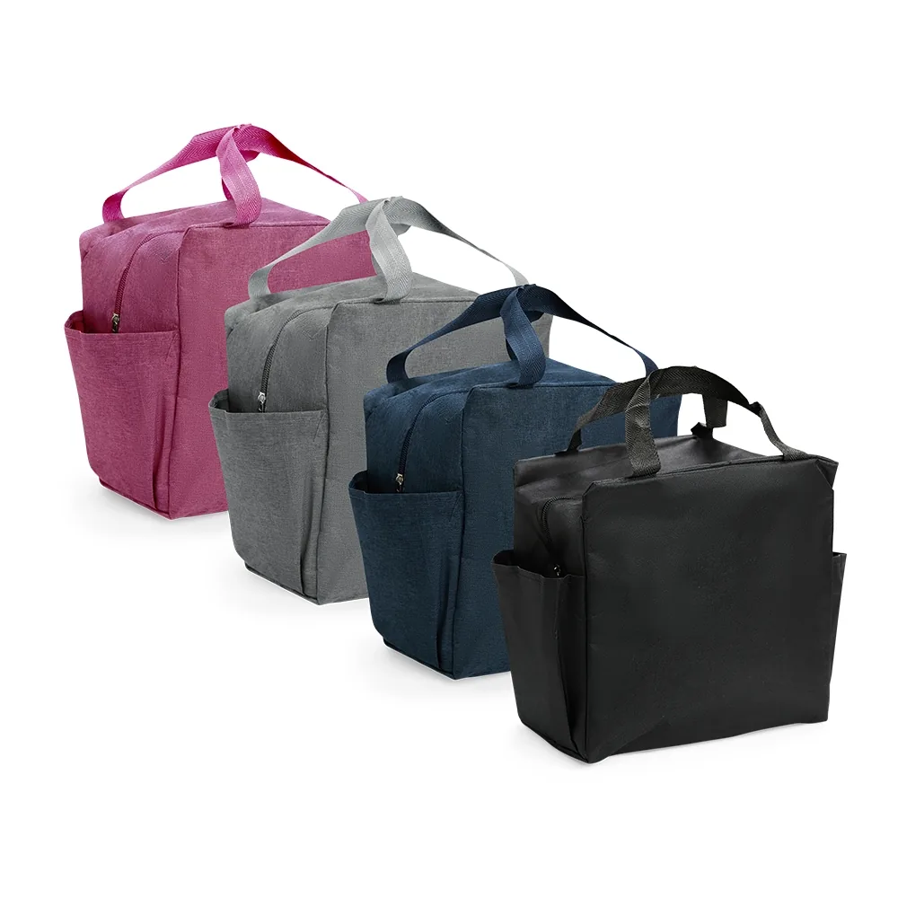 Bolsa térmica Maré nas cores rosa, cinza, azul marinho e preta